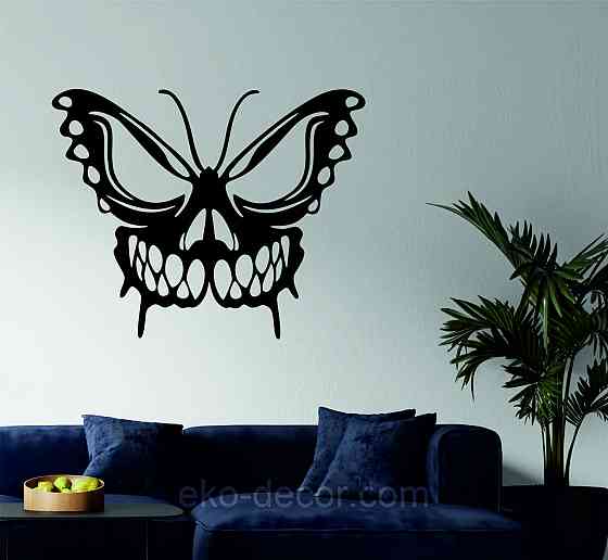 Декоративне настінне 3D Панно «Череп», Декор на стіну з об'ємом 90*72 см, Чорний Київ