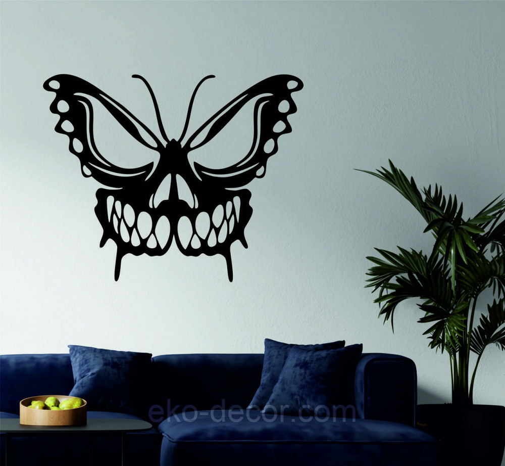 Декоративне настінне 3D Панно «Череп», Декор на стіну з об'ємом 90*72 см, Чорний Київ - фото 1