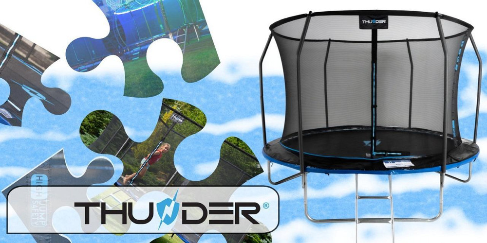 Батут THUNDER INSIDE ELITE с внутренней сеткой 8 футов 255 см черно-голубой Киев - изображение 10