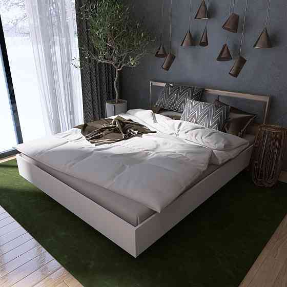 Кровать двуспальная с подъемным механизмом Эверест Сити-1400 200,5х148,8х82,6 см Дуб сонома/Белый (DTM-071093) Львов