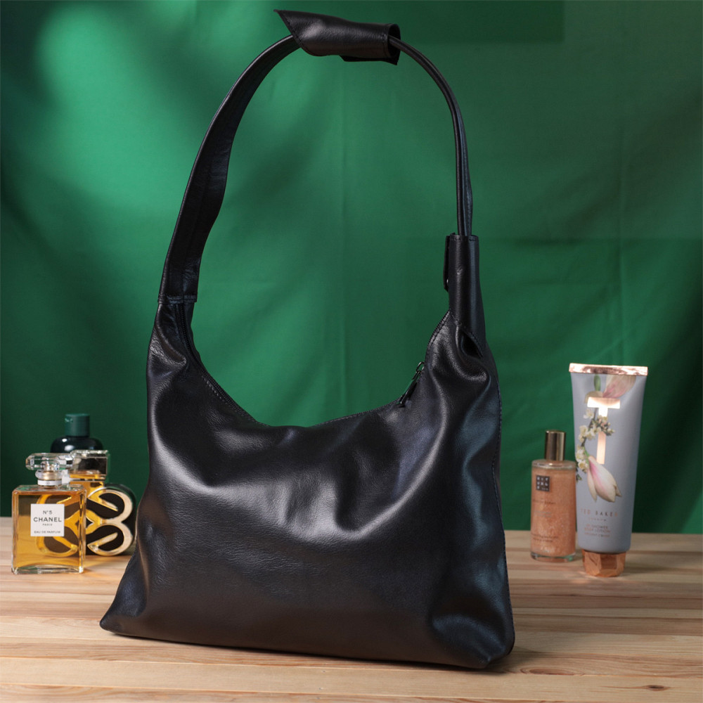 Практична жіноча сумка на плече з гладкої натуральної шкіри Shvigel 22828 Чорна Київ - фото 3