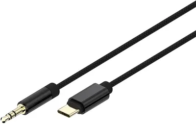 Шнур штекер 3,5мм стерео - штекер USB type C, 1,5м, чорний Полтава