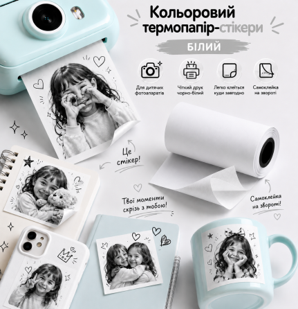 Самоклеюча термострічка для термофотоапаратів - біла Київ