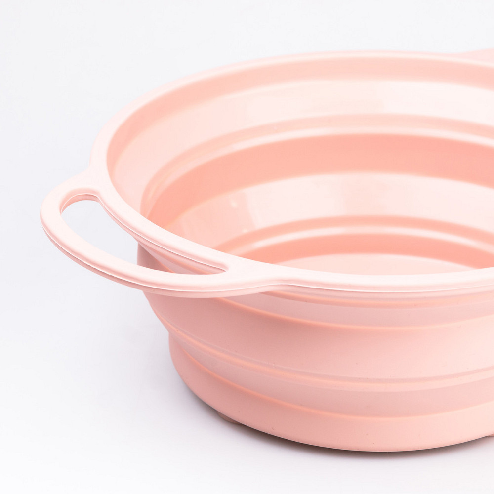 Складний силіконовий дуршлаг з ручками 2.6 л, рожевий Київ - фото 5