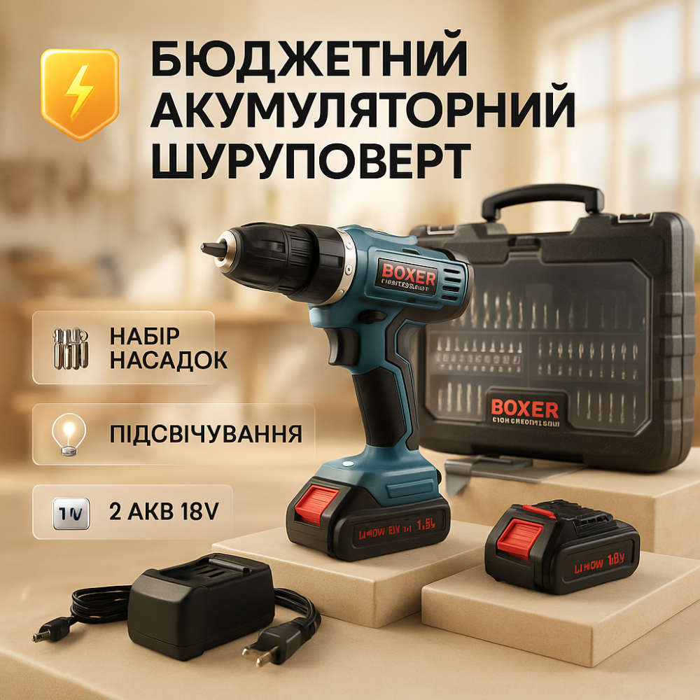Портативный аккумуляторный шуруповерт Boxer BX-175 18В KI-22 Львов - изображение 13