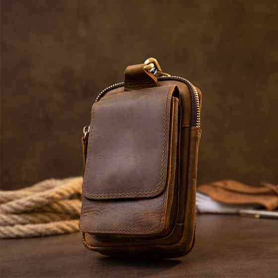 Сумка чоловіча на пояс Коричнева (Vintage) Київ