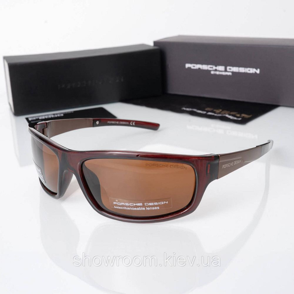 Мужские солцезащитные коричневые очки Porsche Design (0375) Киев - изображение 1