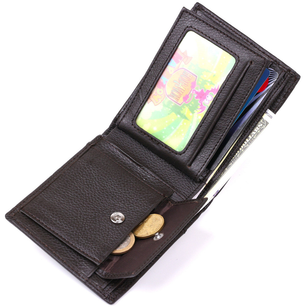 Кожаный мужской кошелек Vintage 20476 Коричневый Киев - изображение 6