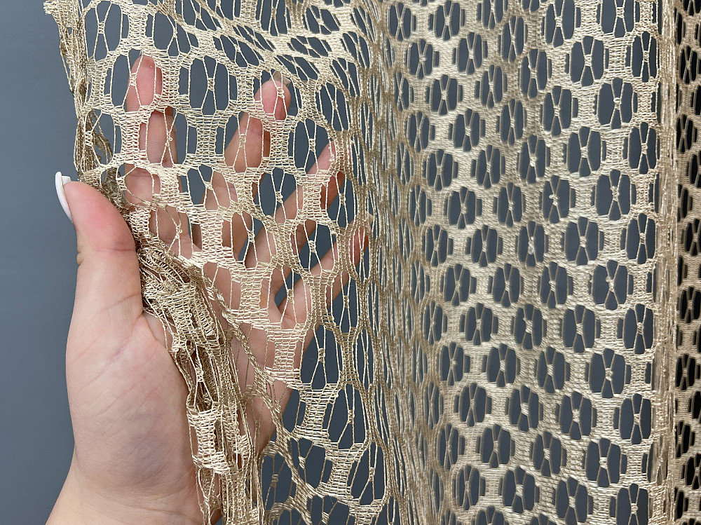 Кухонна арка VR-Textil № 000к сітка з макраме бежевий 270х160 см (51-270) Київ - фото 3