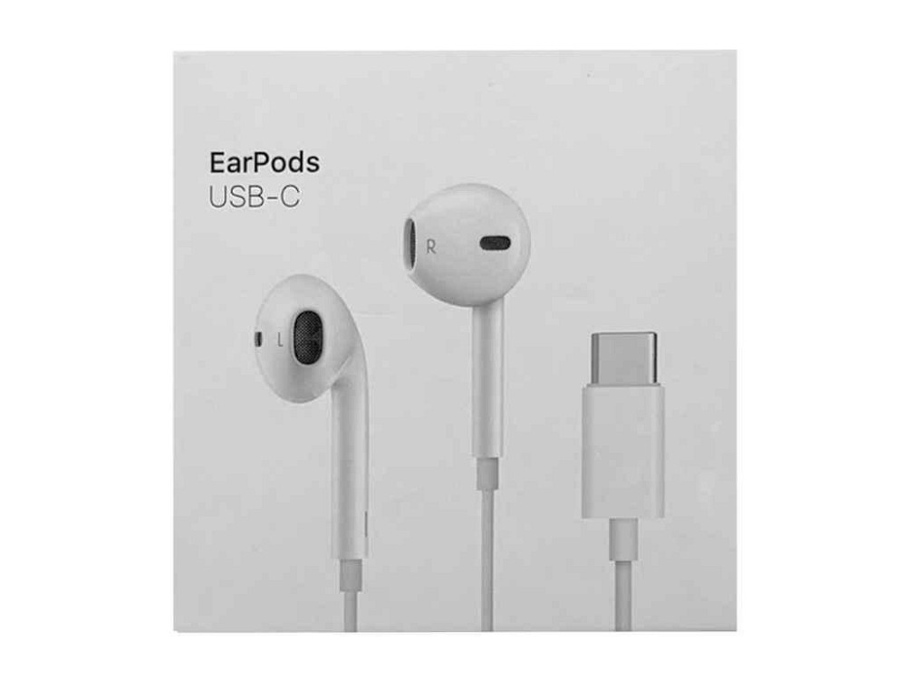 Навушники iPhone Type-C Earpods (LOGO) вкладиші білі ТМ Gerlax Київ - фото 1