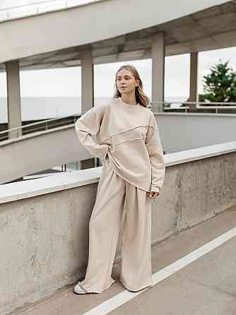 Женский стильный оверсайз костюм двойка: кофта и штаны турецкая трехнить петля пенье Таш Одесса