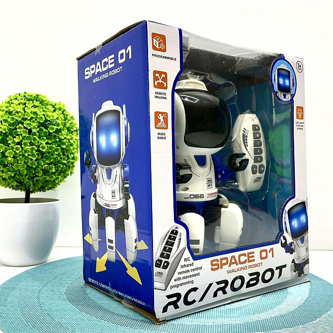 Робот на радіокеруванні Robot танцює мелодії підсвічування Біло-Синій (J1066A) Чернігів - фото 8
