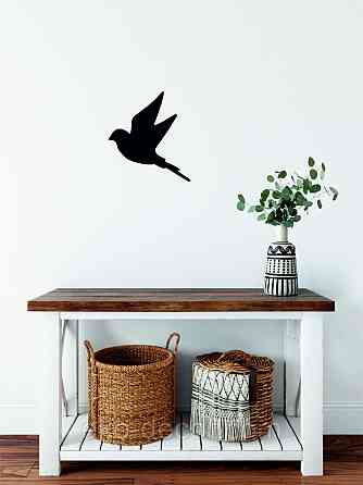 Декоративное настенное Панно «Птичка» Декор на стену(цена за 1шт) 30*27 см, Черный Киев