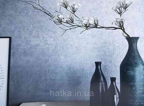 Шпалери вінілові на флізеліні Marburg Kumano 1.06х10 під штукатурку структурні темно-сірі зі сріблястим 34573 Київ