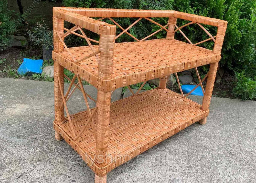 Этажерка плетеная из лозы на 2 полки Киев - изображение 2