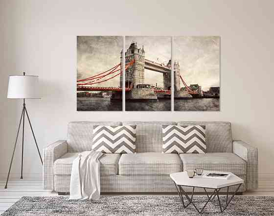 Модульная картина в гостиную / спальню  Старий Лондон    ART-295_3A Киев