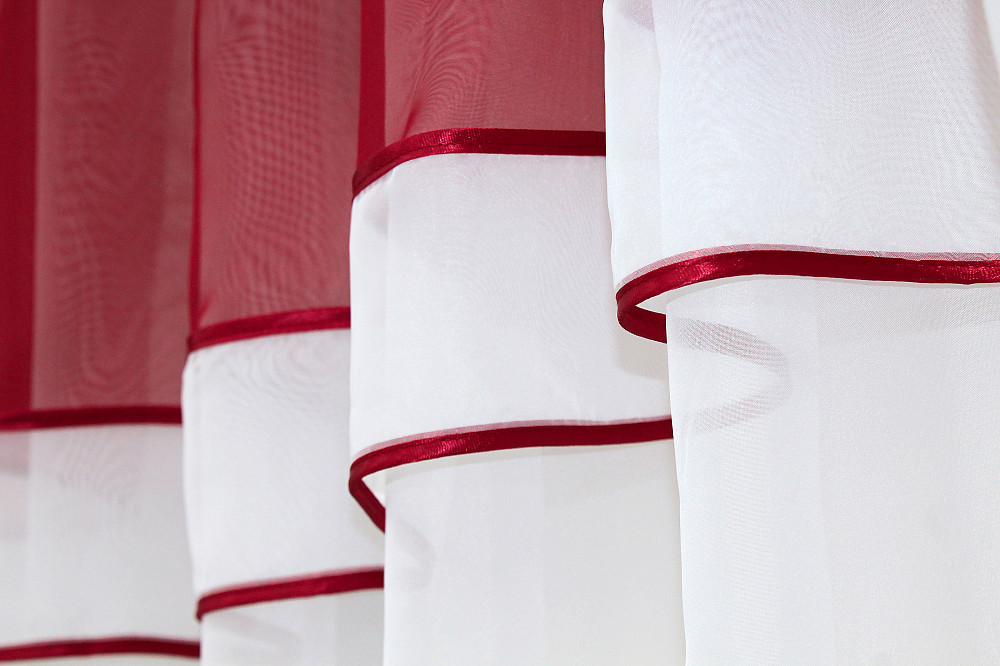 Кухонная занавеска VR-Textil № 018к штора и тюль с ламбрекеном красный с белым 270х170 см (50-215) Киев - изображение 4