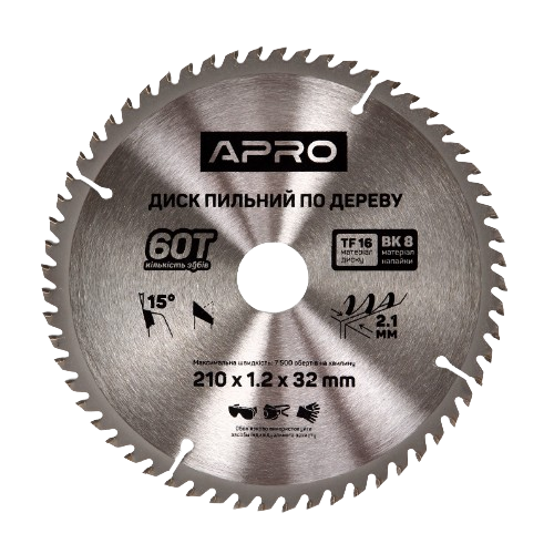 Диск пиляльний по дереву d210мм*32(30)мм 60T New APRO Житомир - фото 1