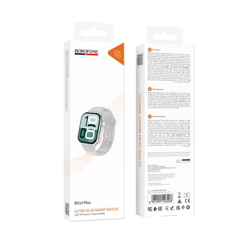 Смарт-годинник BOROFONE BD14 Plus 51mm. 200 mAh. IP54 Smart watch(call version) silver Одеса - фото 2