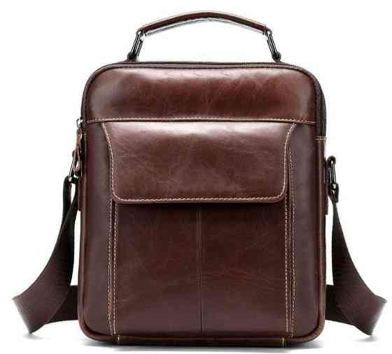 Сумка чоловіча шкіряна Vintage 14835 Коричнева Київ