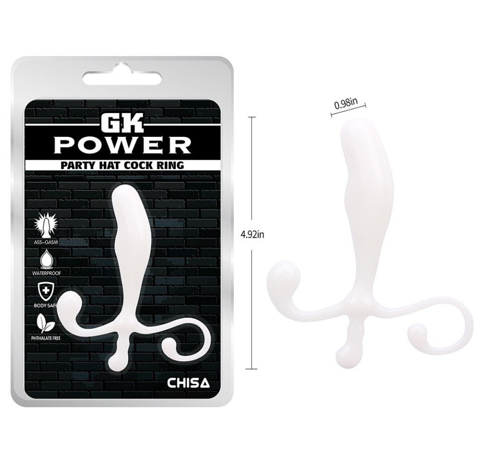 Стимулятор простаты Chisa GK Power Party с анатомическим рельефом, белый Sex Aura Киев - изображение 1