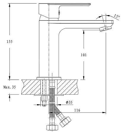 Смеситель для умывальника Haiba Alex 001 HB0879 качественный Харьков