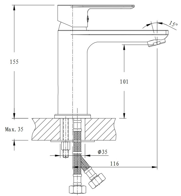 Смеситель для умывальника Haiba Alex 001 HB0879 качественный Харьков - изображение 2