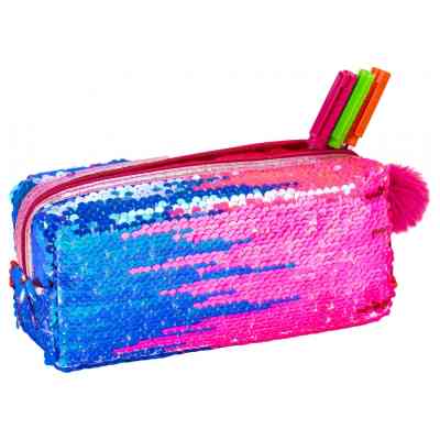Пенал Cool For School з паєтками та помпоном 1 відділення рожевий (CF87053) Вінниця