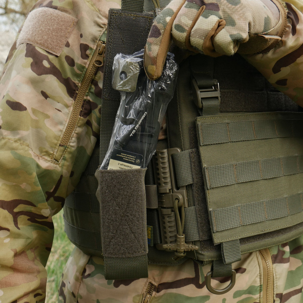 Подсумок под турникет открытого типа с креплениями для тактических ножниц и маркера хаки Киев - изображение 10