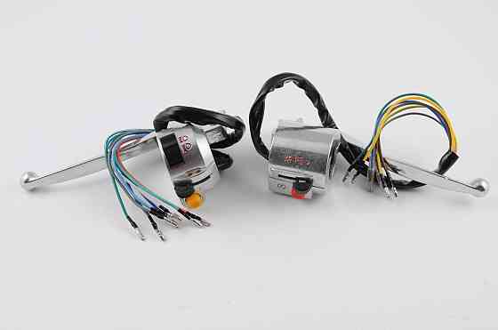 Блоки кнопок керма (пара) мопед Дельта (хром, важелі, кріплення) Мукачево