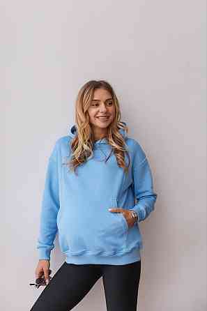 Вільний худі для майбутніх мам тринитка без начосу Chelm L-XL (46-48) Lullababe Блакитний Кривий Ріг