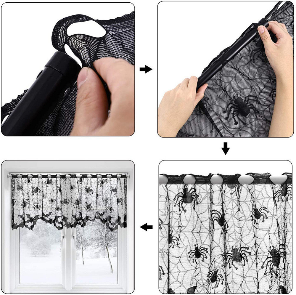 Декор на Хелловін штора на вікно 50 на 152 см чорний Київ - фото 4