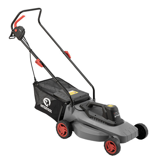 Газонокосарка електрична, 1,8 кВт, 3000 об/хв, ширина зрізання 400 мм, висота зрізання 25-75 мм, контейнер 35 л INTERTOOL DT-2262 Киев - изображение 1