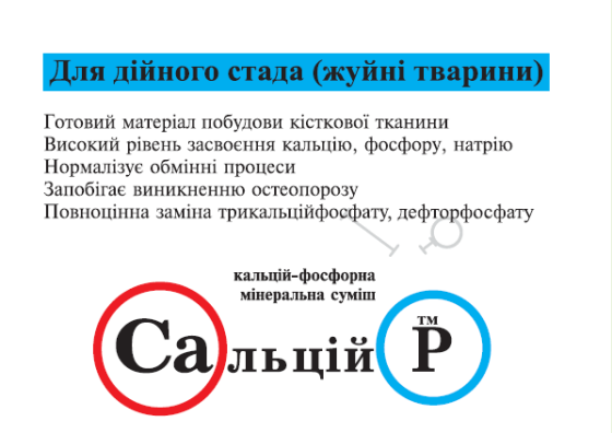 Сальций P дойное стадо жвачные животные 1 кг Vita (кальций-фосфорная минеральная смесь) Винница