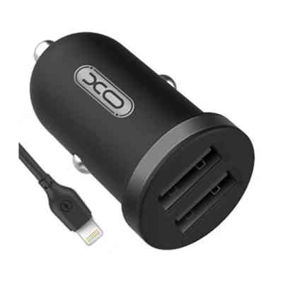 Зарядний пристрій XO 2xUSB 2.1A + cable USB to Lightning black (TZ08-L-BK) Вінниця