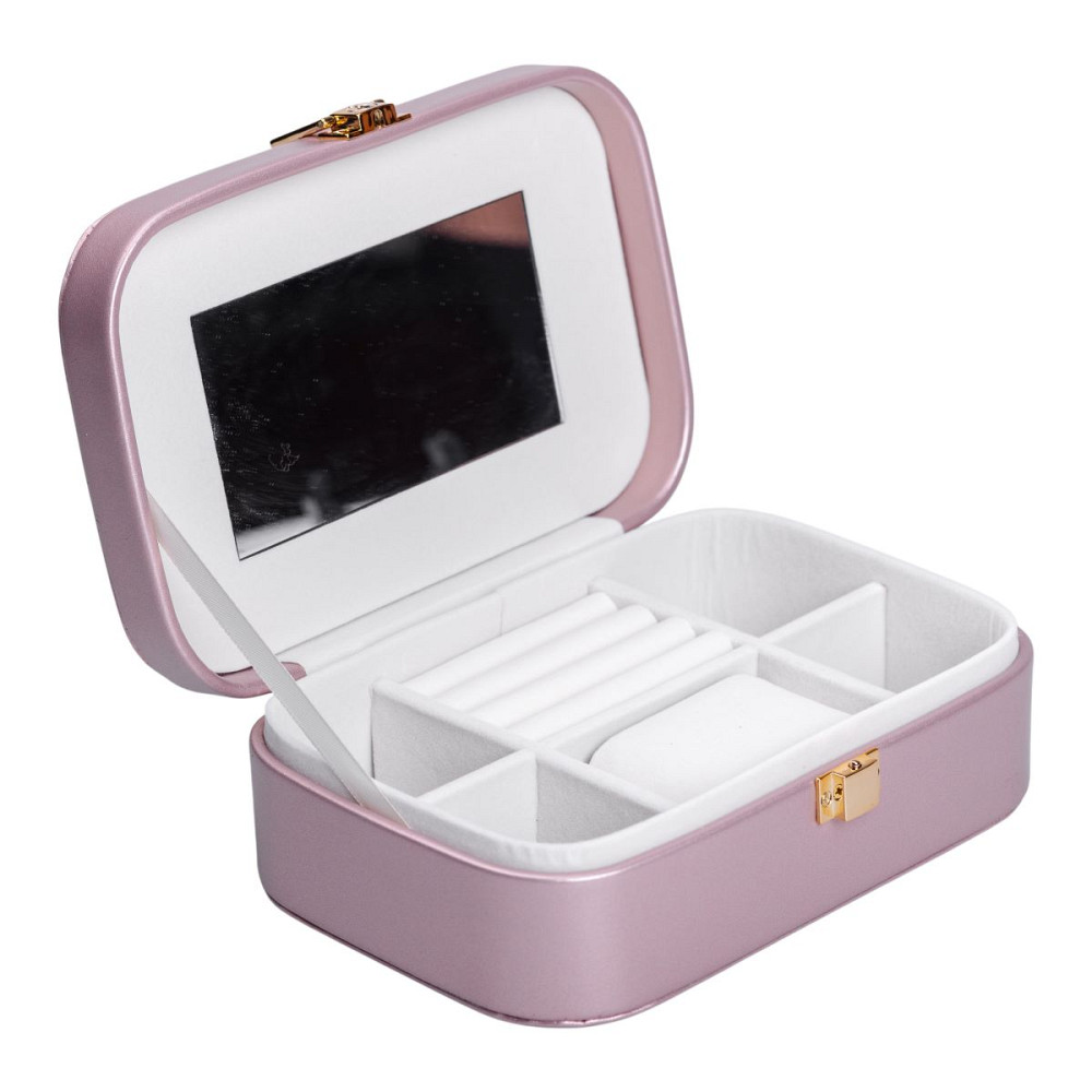 Yiwu Скринька для прикрас з еко шкіри 20×14×7 см із дзеркалом органайзер для ювелірних виробів Коломыя - изображение 4