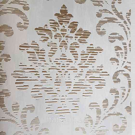 Шпалери флізелінові еко Galerie Metallic FX 0,53Х10 англія вензелі завитки золотом структурних на ясно сірому Київ