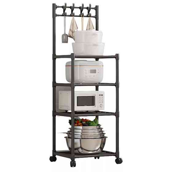 Кухонный стеллаж на колесах,4 полки,130х42х34см SBR Киев