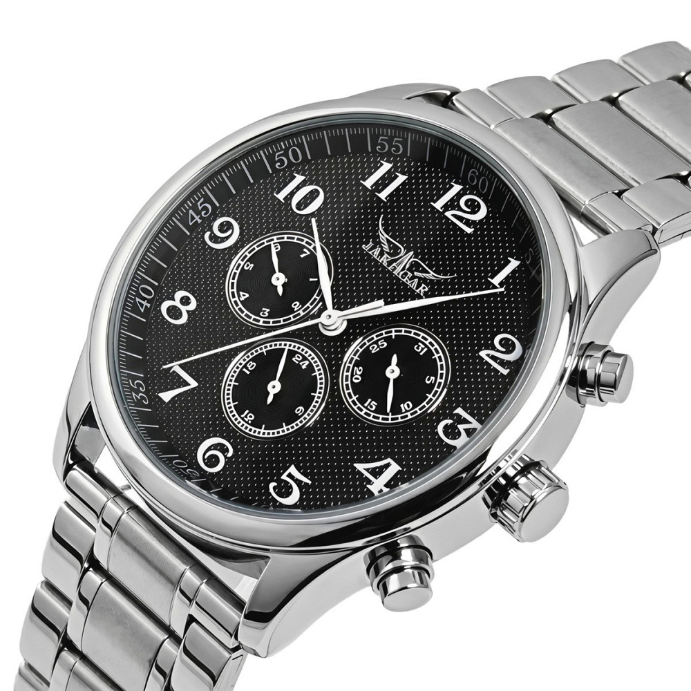 Годинник чоловічий механічний Jaragar Elite Pure Silver (2 ремінці) Київ - фото 9