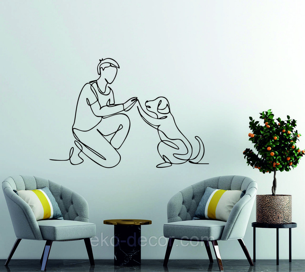 Декоративне настінне Панно «Домашний вихованець» Декор на стіну 90*62 см, Чорний Київ - фото 1