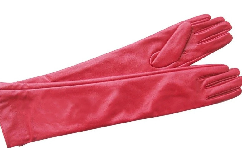 Высокие перчатки женские из экокожи красный Киев - изображение 9