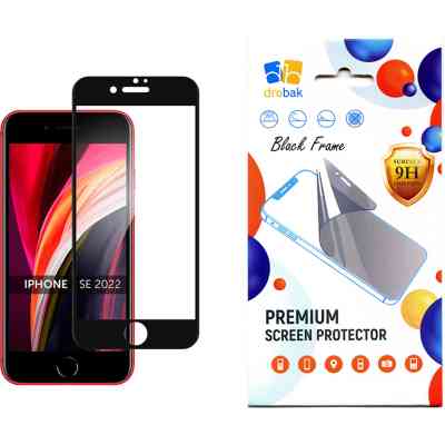 Скло захисне Drobak Apple iPhone SE 2022 (Black) (505047) Вінниця