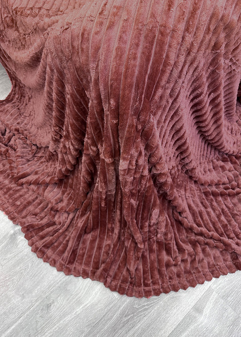 Плед-покривало смужка Шарпей 200х225 см (+-10см) Кораловий (87-153) Київ - фото 8