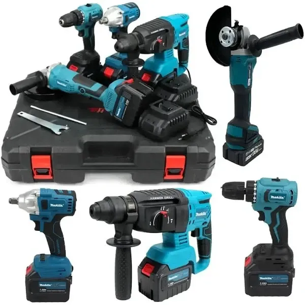 Набор аккумуляторных инструментов 4 в 1 в кейсе Болгарка + Шуруповерт +Гайковерт+перфоратор (синий) Одесса - изображение 3