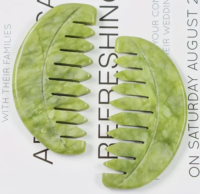 Гребень Гуаша из натурального нефрита, инструмент для массажа головы, волос и лица. Киев - изображение 5