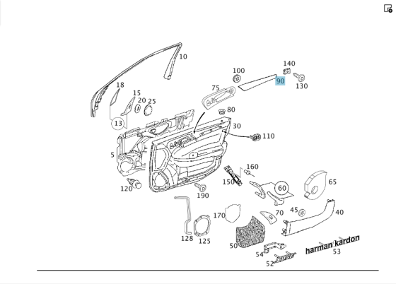 Mercedes-Benz  A2037202022 7J12 Алюмінієва декоративна накладка передніх правих дверей C-class W203 C-class S203 Одеса