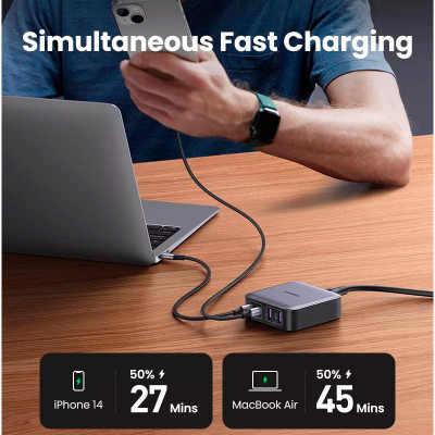 Зарядний пристрій Ugreen 4xUSB 65W (2хUSB-C+2xUSB-A) Gan CD327 (90747) Вінниця - фото 3