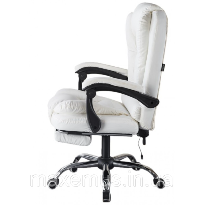 Офисное кресло с массажем и подставкой для ног B 6 0 7 1 кресло для офиса и персонала компьютерное белое Мостиска - изображение 2