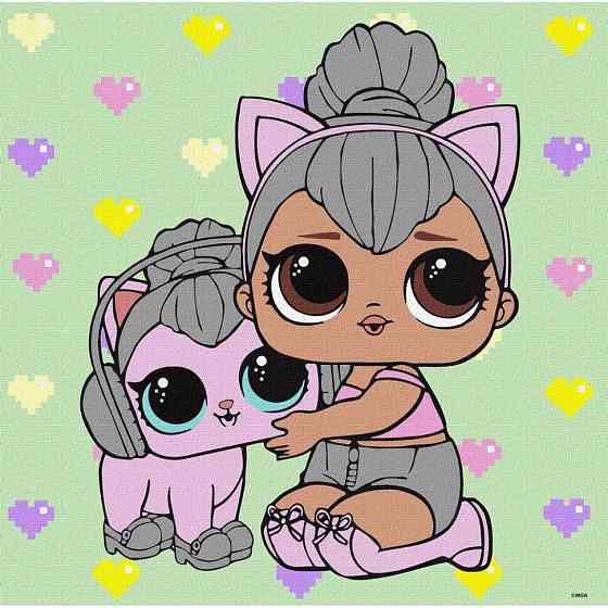 Картина за номерами "L.O.L. Surprise! TroopSurprise Kitty Queen With Kitty Kitty" KHO6290, 40х40 см Вінниця