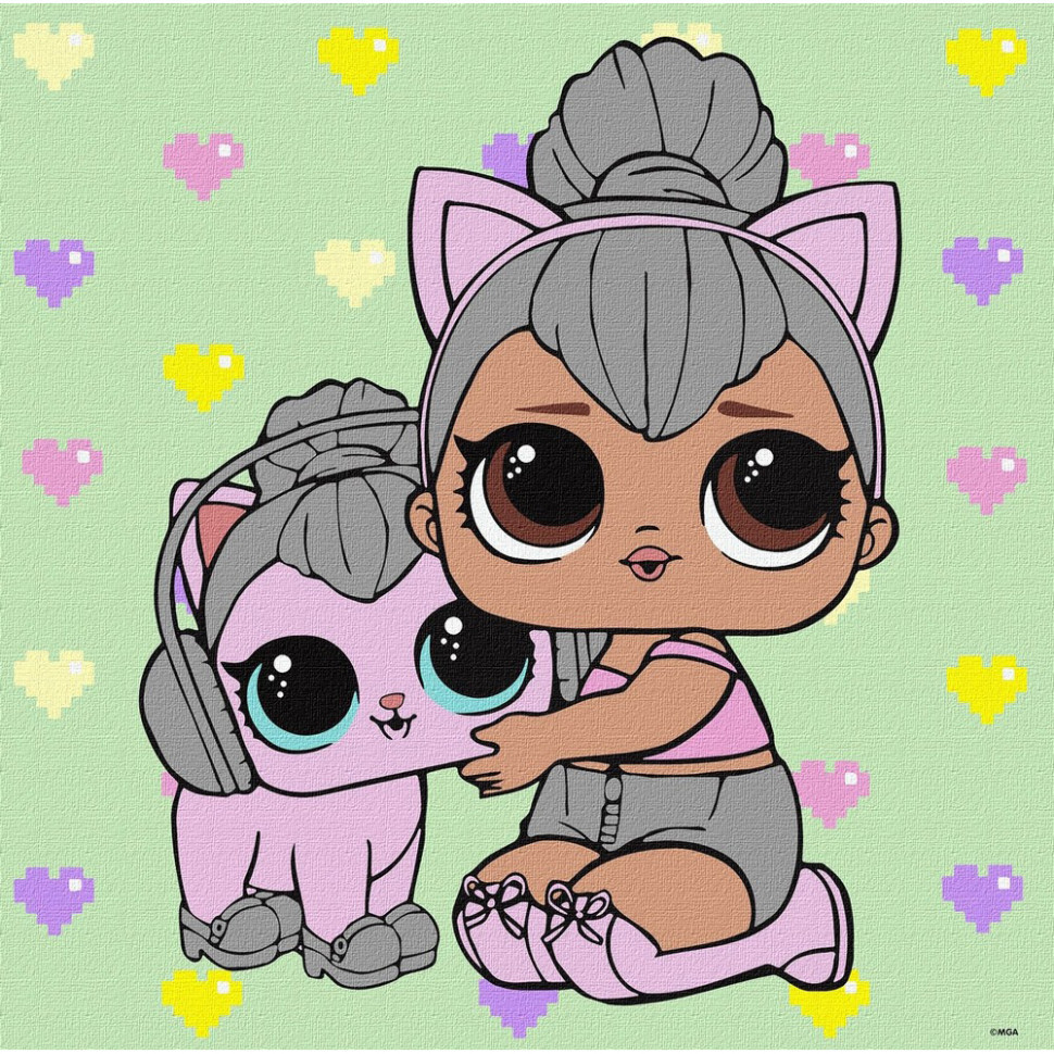 Картина за номерами "L.O.L. Surprise! TroopSurprise Kitty Queen With Kitty Kitty" KHO6290, 40х40 см Вінниця - фото 1